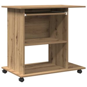 vidaXL Computerbureau 80x50x75 cm bewerkt hout artisanaal eikenkleur