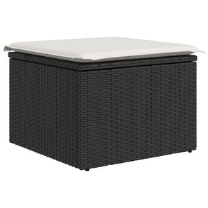 vidaXL Tuinbankenset met kussen 8 pcs Zwart poly rattan