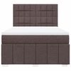 vidaXL Boxspring met matras stof donkerbruin 160x200 cm