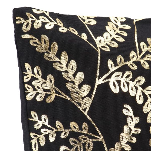 vidaXL Kussens 2 st foliebedrukt 40x40 cm katoen zwart en goudkleurig