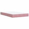vidaXL Boxspring met matras fluweel roze 120x200 cm