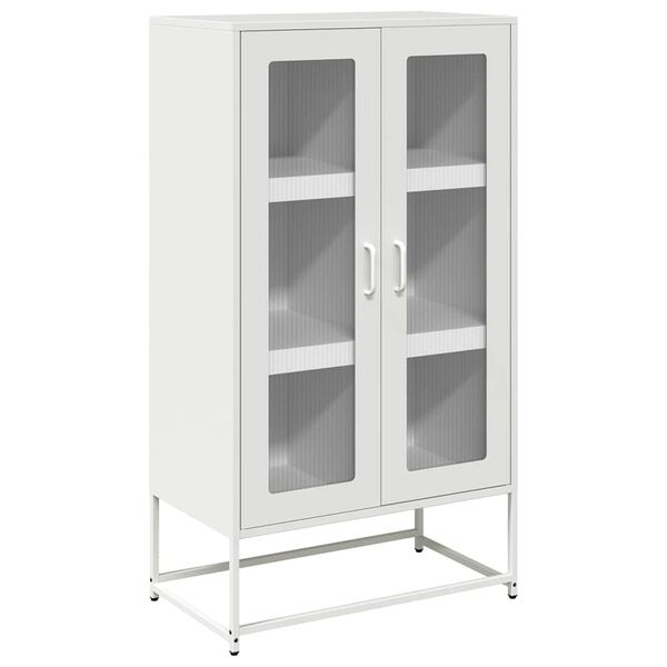 vidaXL Hoge kast 68x39x123 cm staal wit