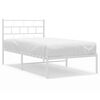 vidaXL Bedframe met hoofdbord metaal wit 107x203 cm