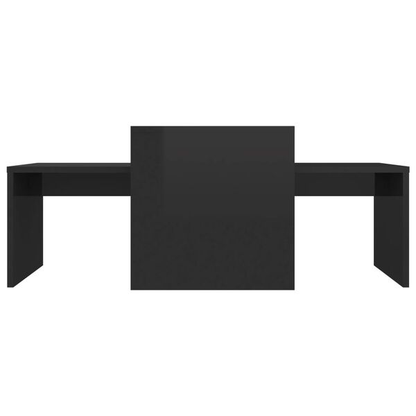 vidaXL Salontafelset 100x48x40 cm bewerkt hout hoogglans zwart
