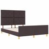 vidaXL Bedframe met hoofdeinde Donkerbruin 160 x 200 cm Stof