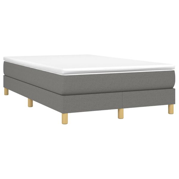 vidaXL Boxspring bed 120x200 cm stof donkergrijs