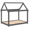 vidaXL Hondenmand 111x80x100 cm massief grenenhout grijs