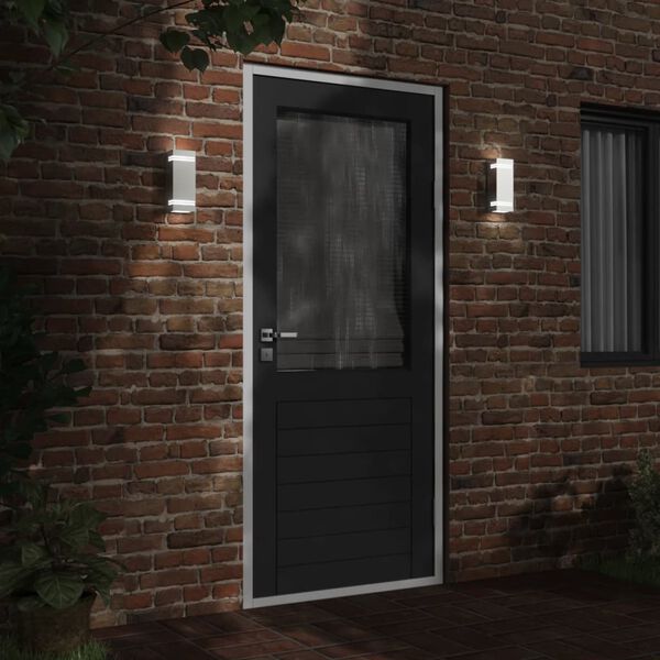 vidaXL Buitenwandlamp roestvrij staal zilverkleurig