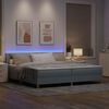 vidaXL LED Box Spring Bed met matras Lichtgrijs 200 x 200 cm Stof