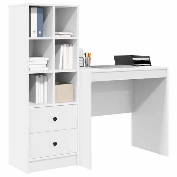 vidaXL Bureau met lade 2 pcs Wit