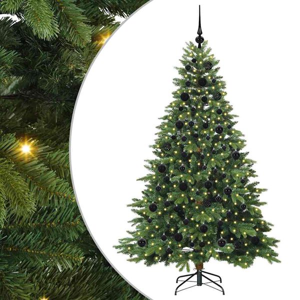 vidaXL Kunstkerstboom met 300 LED met standaard Groen 180 cm PE en PVC