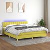 vidaXL Boxspring met matras en LED stof groen 180x200 cm