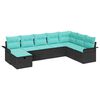 vidaXL Tuin Sofa Set met kussen met opslag 8 pcs Zwart Poly riet
