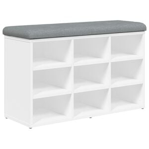vidaXL Schoenenbank Wit 82x32x50 cm Bewerkt Hout