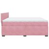 vidaXL Boxspring met matras fluweel roze 200x200 cm