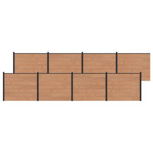 vidaXL Hekpaneel 8 pcs WPC en Aluminium Bruin