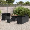 vidaXL Tuin Sofa Set 8 pcs Zwart Poly riet en gepoedercoat staal
