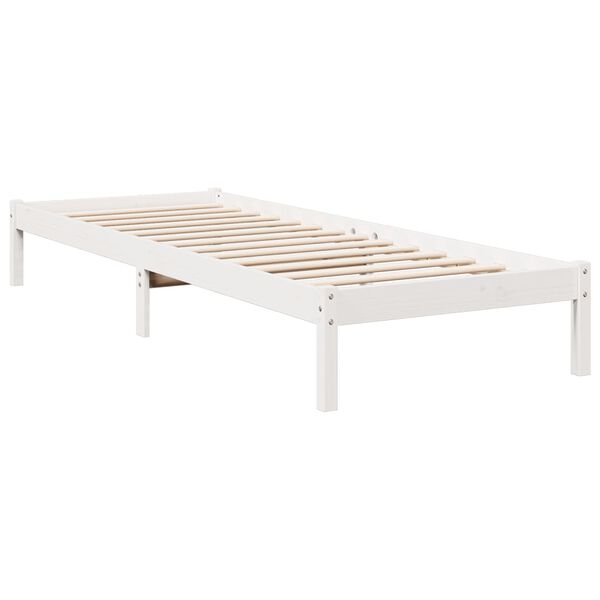 vidaXL Bedframe extra lang zonder matras grenenhout wit 80x220 cm