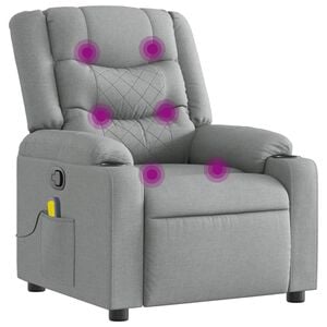 vidaXL Massagestoel Lichtgrijze Stof