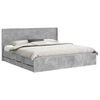 vidaXL Bedframe met opbergruimte en hoofdbord Betongrijs 200 x 200 cm