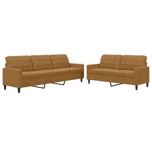 vidaXL 2-delige Loungeset met kussens fluweel bruin