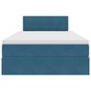 vidaXL Opbergbed met LED met matras Donkerblauw 120 x 200 cm Fluweel