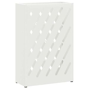 vidaXL Paraplu Standaard met opslag Wit 28 x 12 x 41 cm Staal