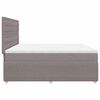 vidaXL Boxspring met matras stof taupe 200x200 cm