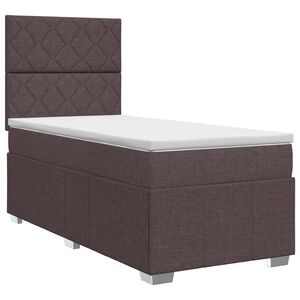 vidaXL Boxspringbed met matras Donkerbruin 100 x 200 cm Stof