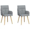 vidaXL Eettafelstoelen 2 st Stof Lichtgrijs 60 x 56 x 96 cm