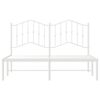 vidaXL Bedframe met hoofdbord metaal wit 150x200 cm