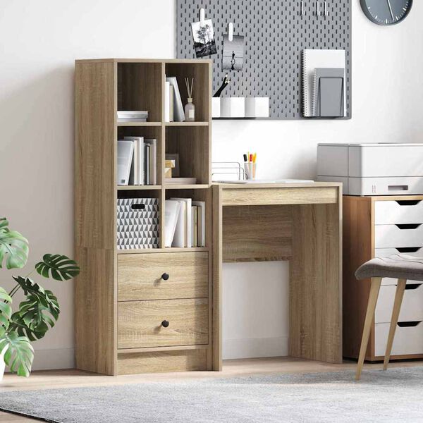 vidaXL Bureau met lade 2 pcs Sonoma Eiken