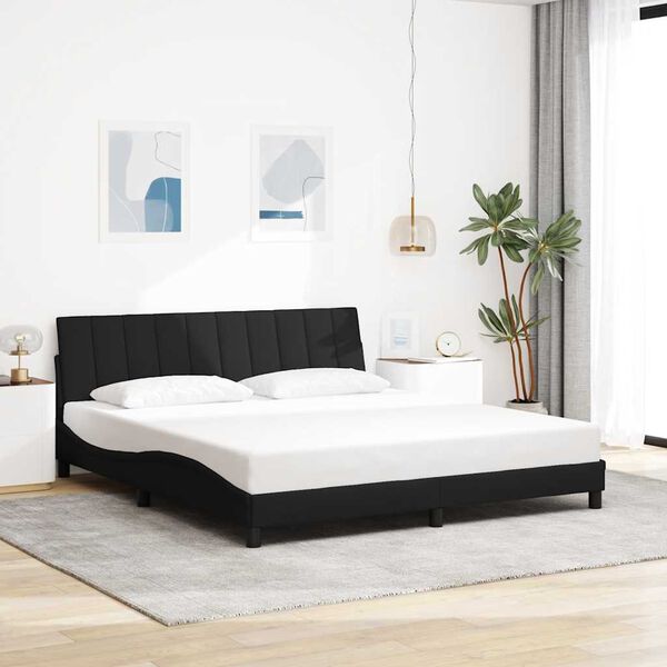 vidaXL Bedframe zonder matras "Hanko" stof zwart 180x200 cm