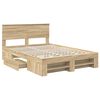 vidaXL Bedframe met hoofdeinde Sonoma Eiken 140 x 200 cm Bewerkt hout