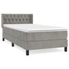 vidaXL Boxspring met matras fluweel lichtgrijs 90x190 cm