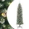 vidaXL Kunstmatige slanke kerstboom Groen en Wit 240 cm