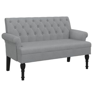 vidaXL Bankje met rugleuning 120x62x75,5 cm stof lichtgrijs