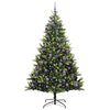vidaXL Kunstkerstboom met scharnier 300 LEDs Groen 240 cm PVC en PE