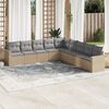 vidaXL 9-delige Loungeset met kussens poly rattan beige