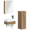 vidaXL Badkamermeubelset 4 pcs Artisanaal eiken Bewerkt hout en glas