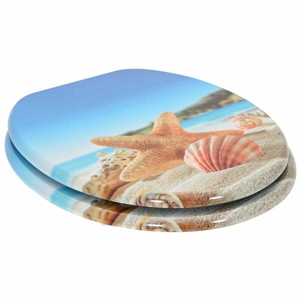 vidaXL Toiletbril Lichtblauw 44 x 38 cm MDF-plaat