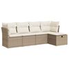 vidaXL 5-delige Loungeset met kussens poly rattan beige