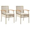 vidaXL Tuinstoelen 2 st met kussens poly rattan en acaciahout beige