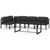 vidaXL 6-delige Loungeset met kussens aluminium antracietkleurig