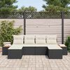 vidaXL Tuin Sofa Set met kussen 6 pcs Zwart poly rattan