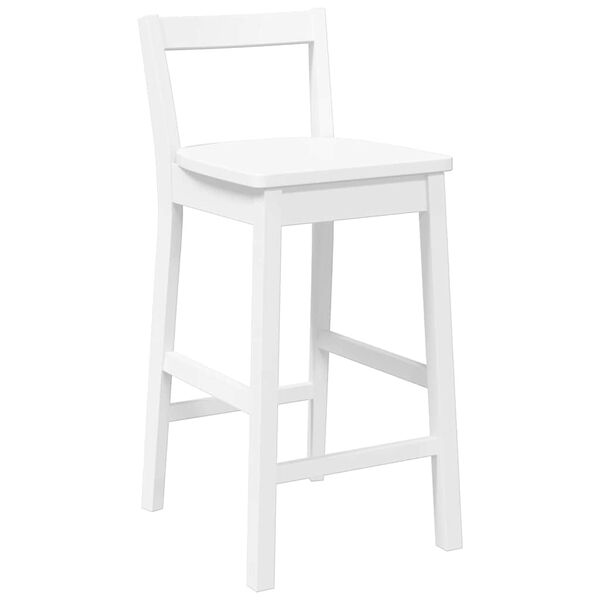 vidaXL Barkrukken 2 stuks Wit Massief Hout Rubber