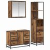 vidaXL Badkamermeubelset met lade 3 pcs Oud Hout Bewerkt hout