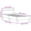 vidaXL Bedframe met LED Artisan Eiken 100 x 200 cm Bewerkt hout