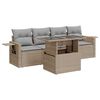 vidaXL 5-delige Loungeset met kussens poly rattan beige