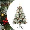 vidaXL Kunstkerstboom Groen en wit 150 cm PVC en Metaal en Plastic